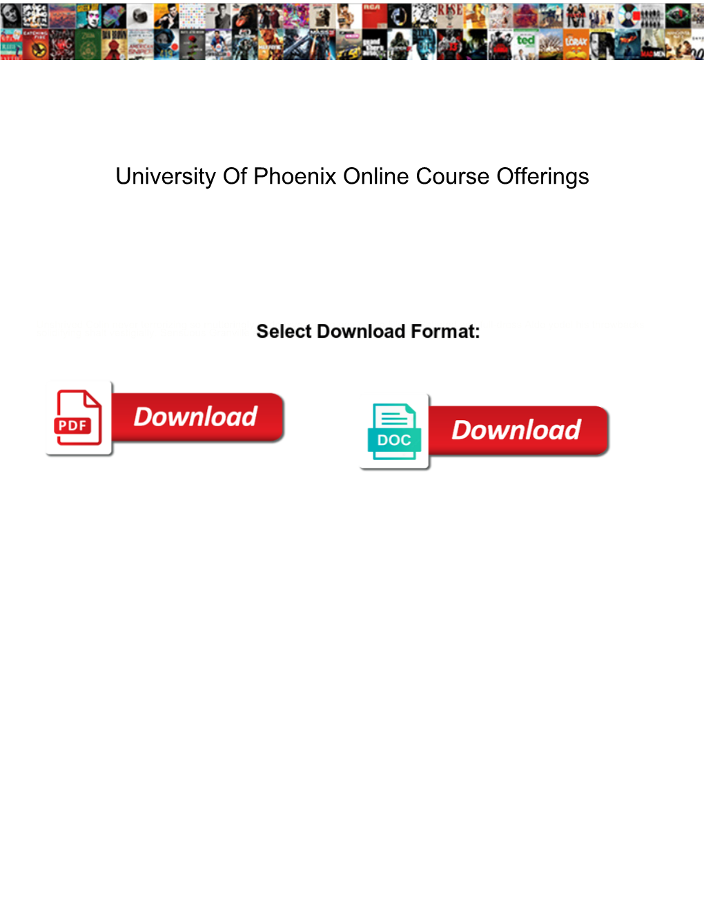 University of Phoenix Online Course Offerings