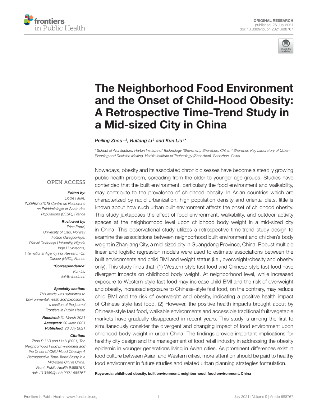 A Retrospective Time-Trend Study in a Mid-Sized City in China