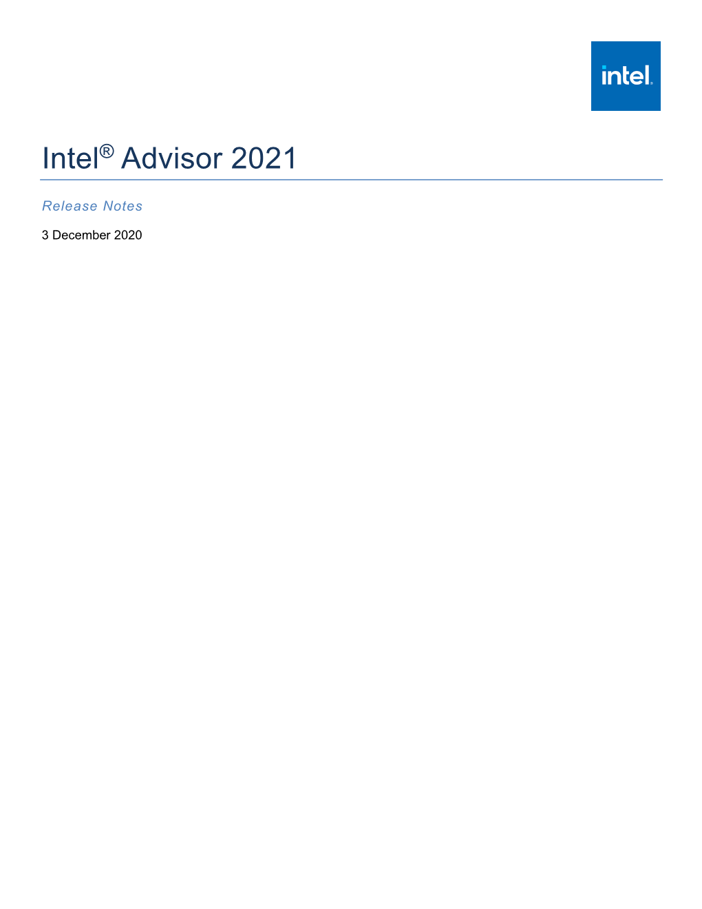 Intel® Advisor 2021 Release Notes