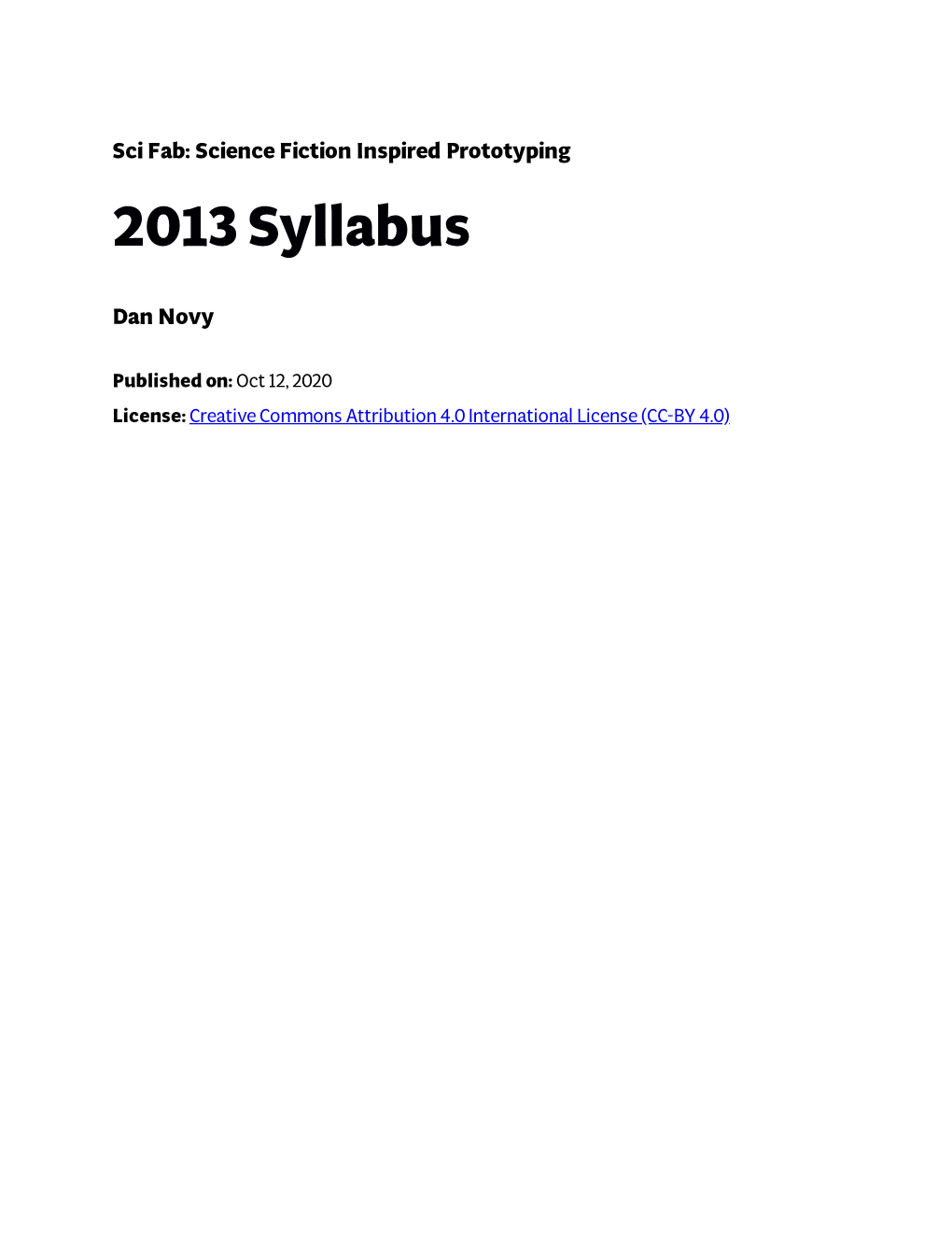 2013 Syllabus