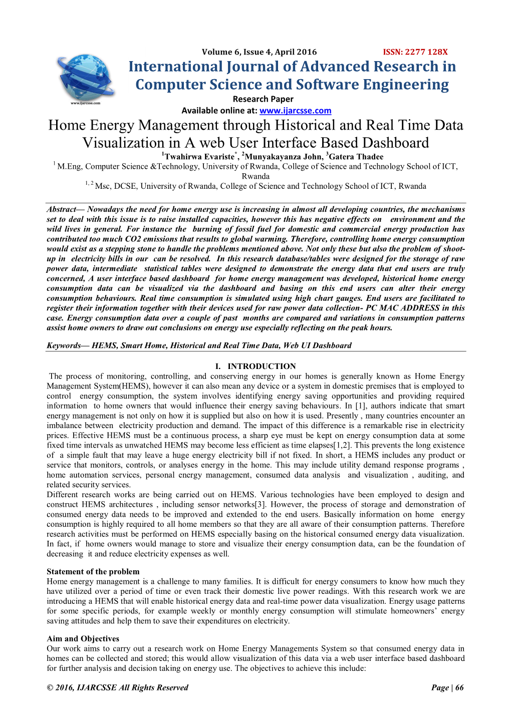 Home Energy Management Through Historical and Real Time Data