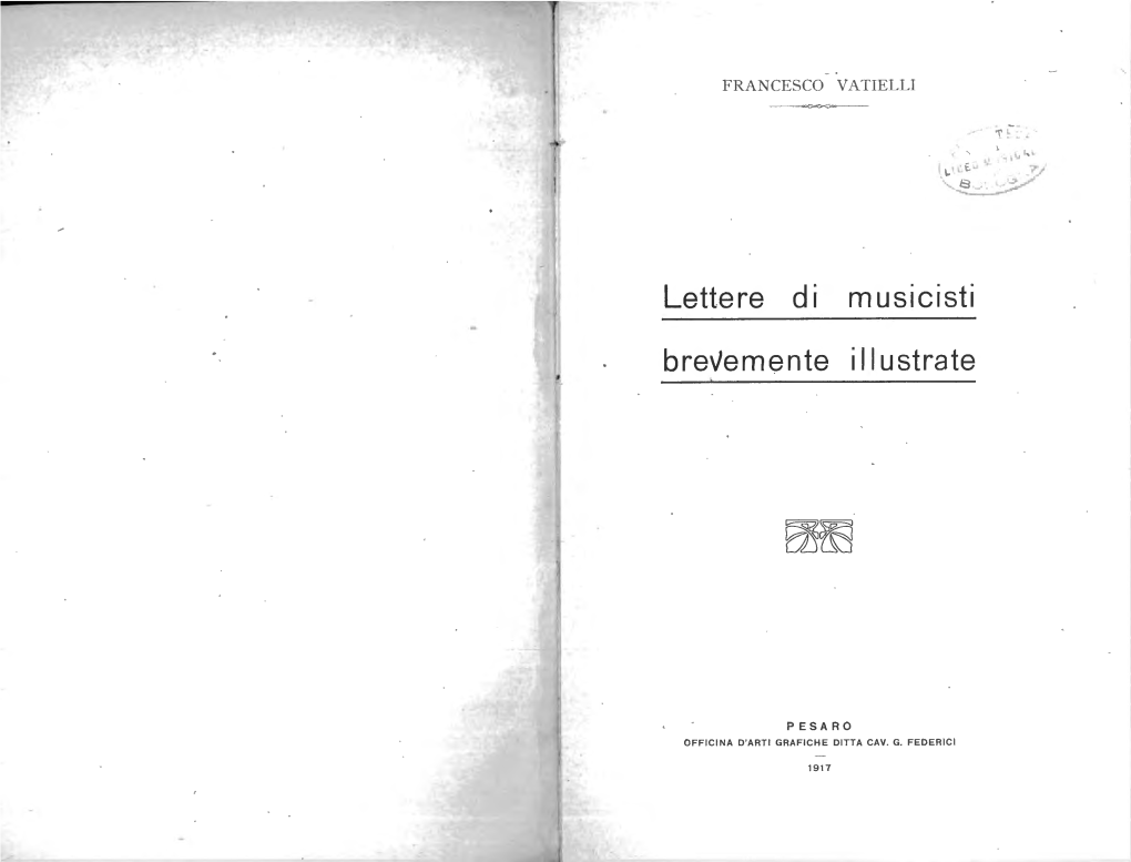 Lettere D I Musicisti Brevemente I Il Ustrate