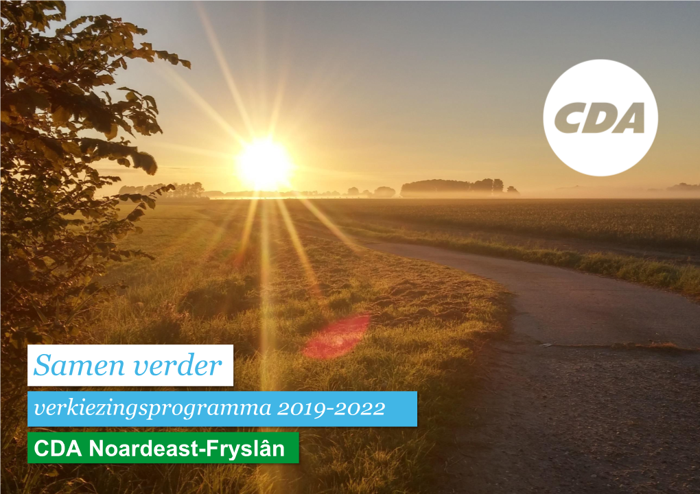 Samen Verder Verkiezingsprogramma 2019-2022 CDA Noardeast-Fryslân