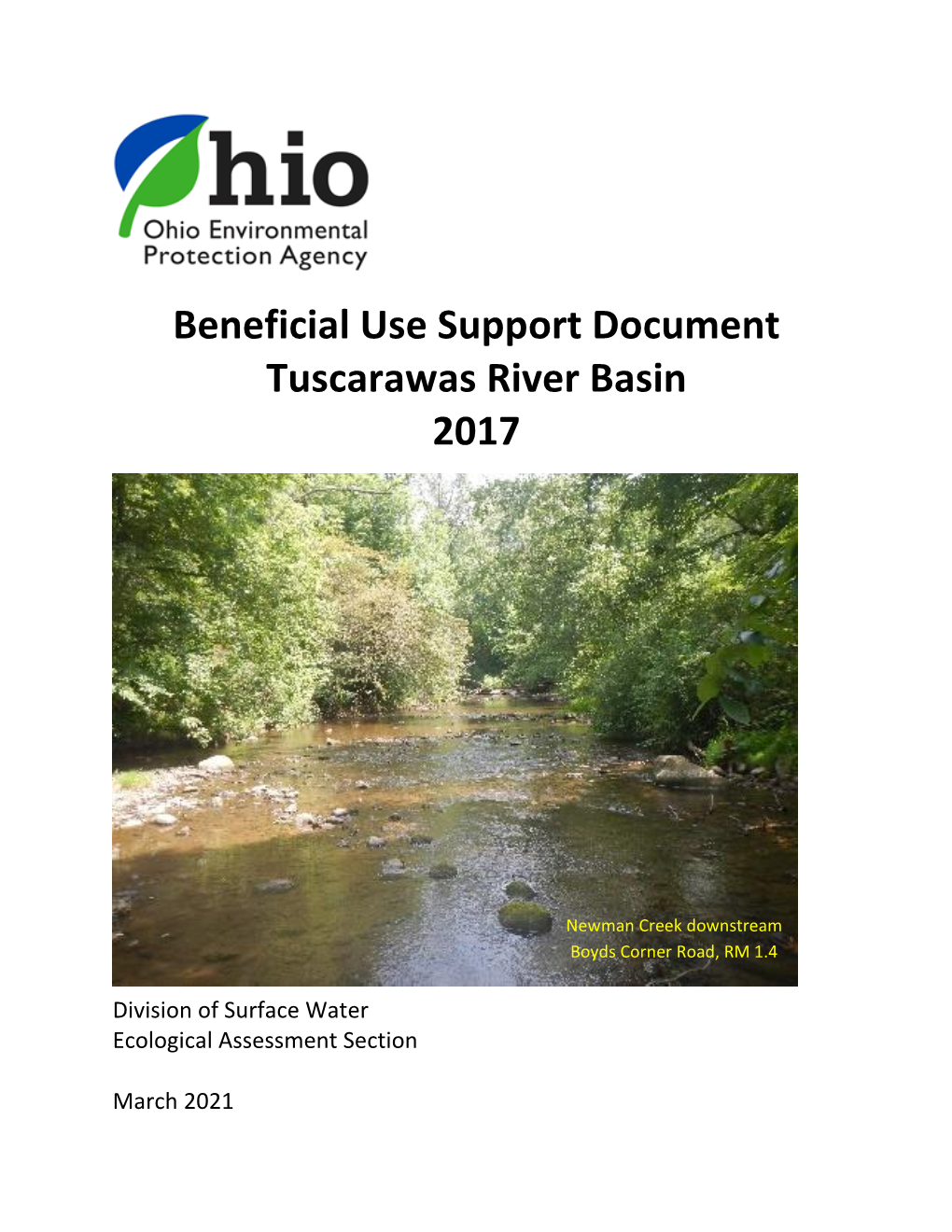 Beneficial Use Support Document Tuscarawas River Basin 2017