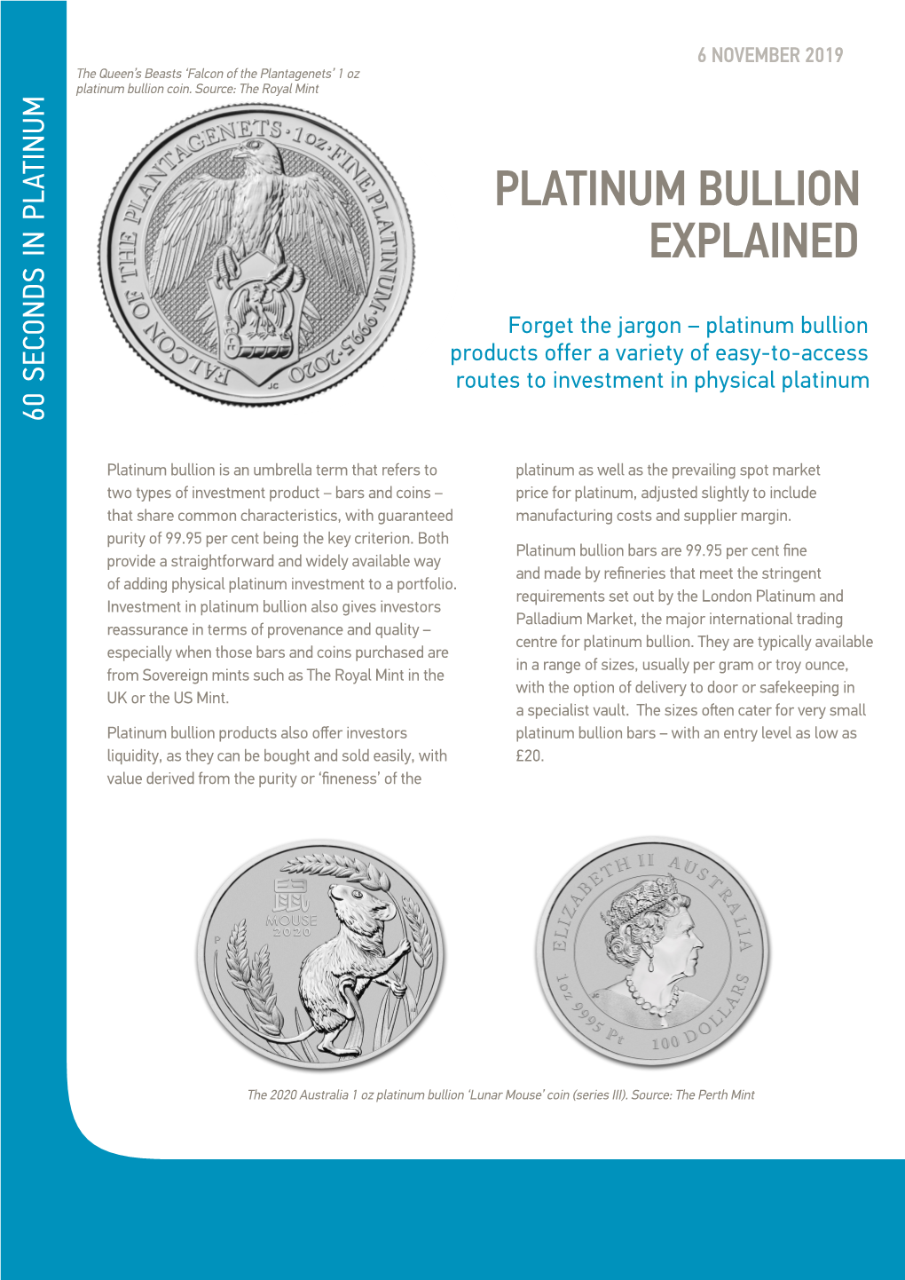 Platinum Bullion Explained