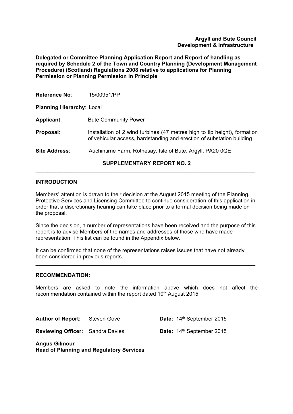 00951 Supplementary Report 2 Two Turbines Auchintirrie Farm.Pdf