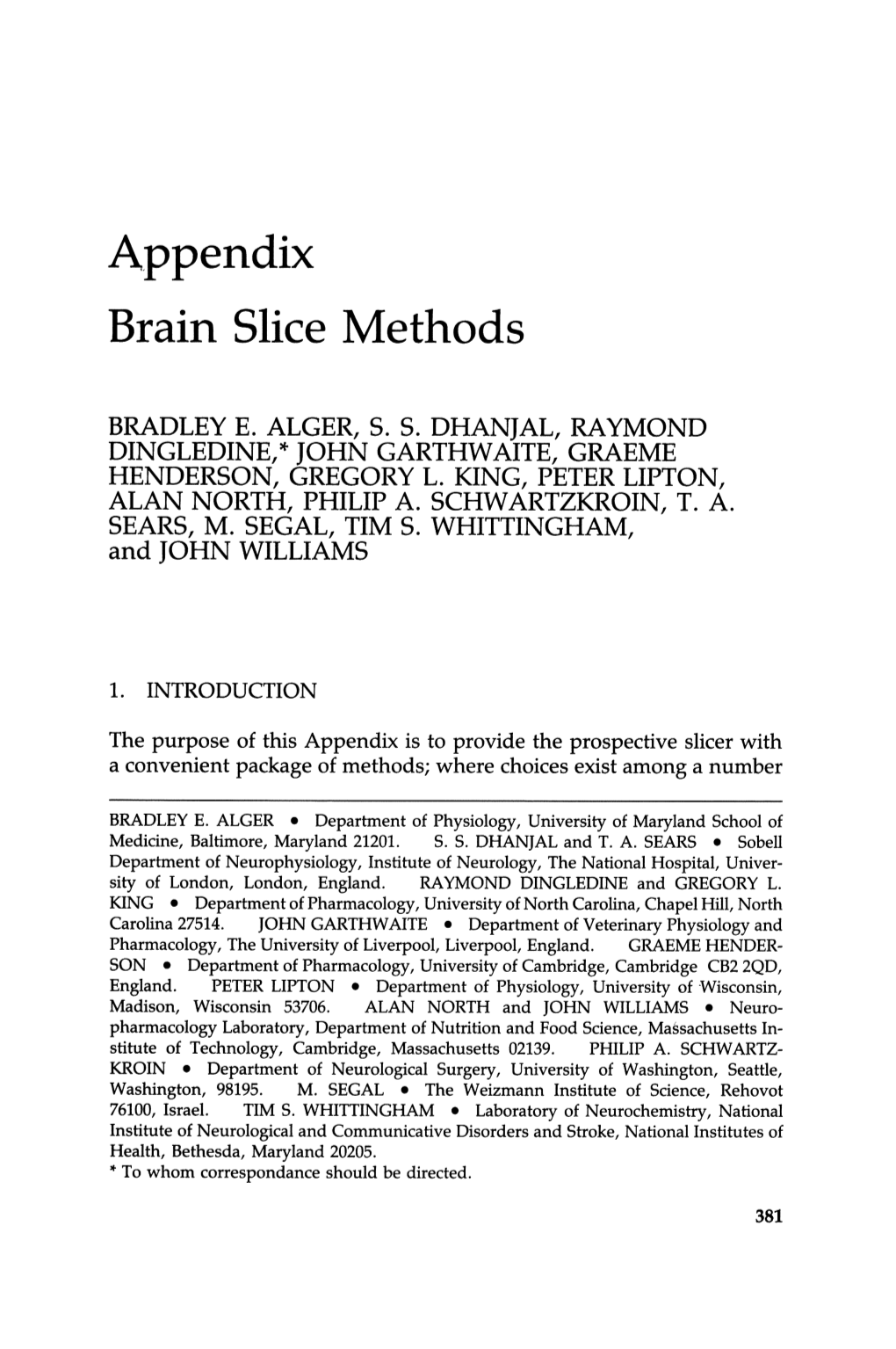 Brain Slice Methods