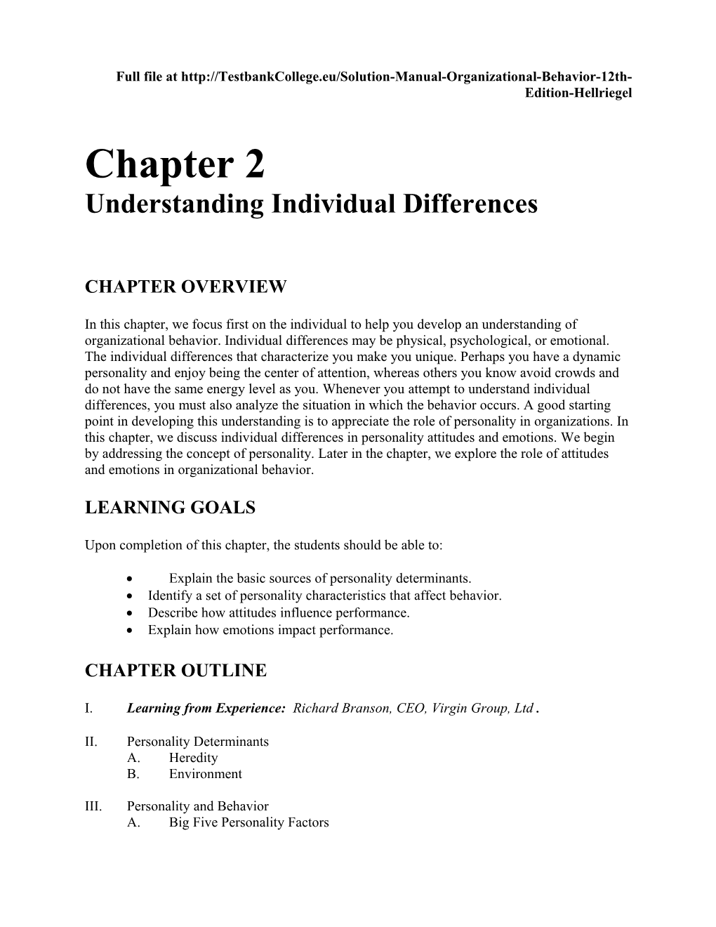 Chapter 2: Understanding Individual Differences