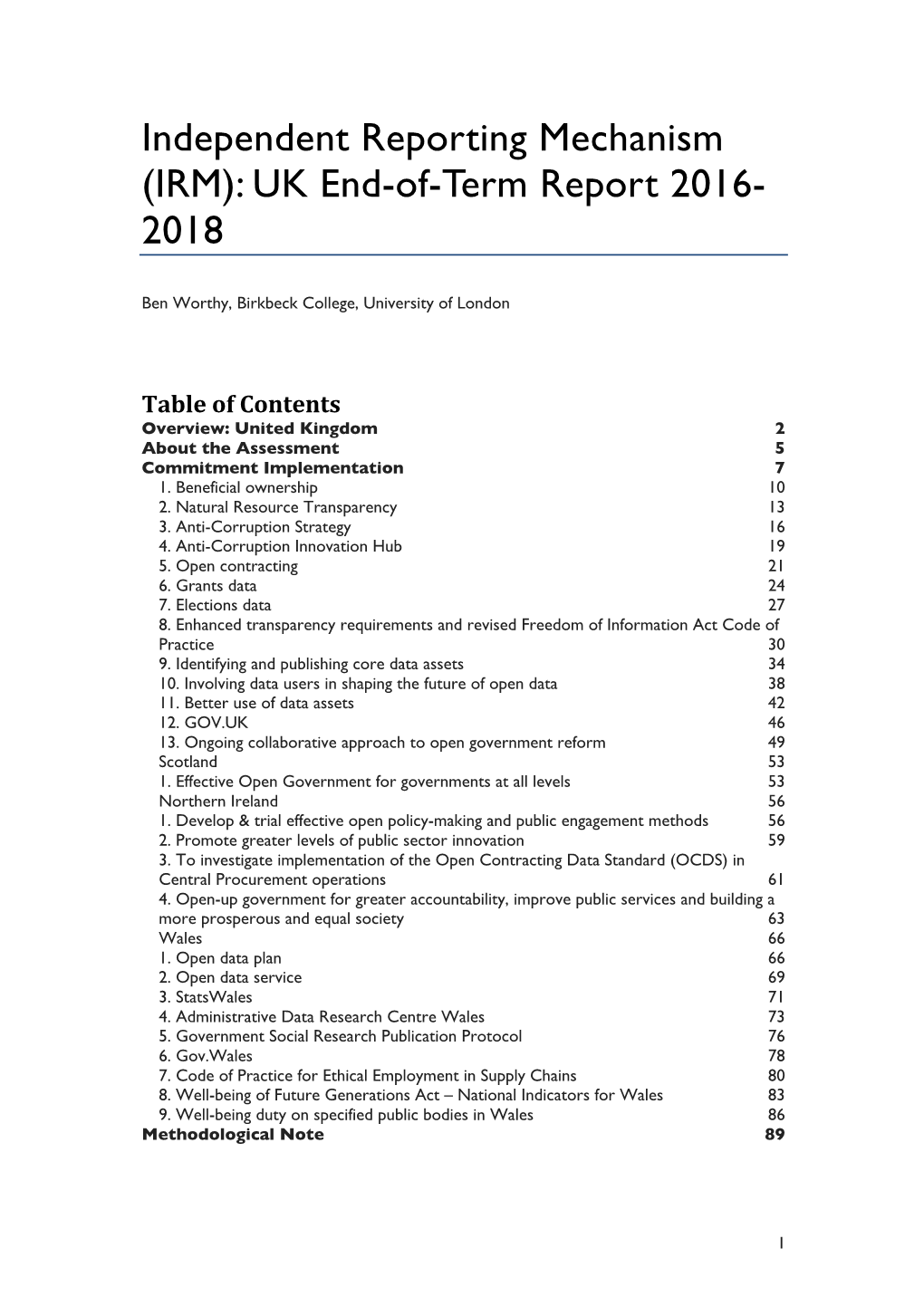 UK End-Of-Term Report 2016- 2018