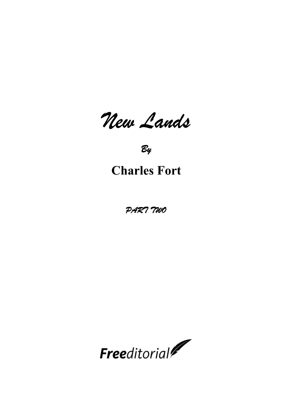 New Lands by Charles Fort