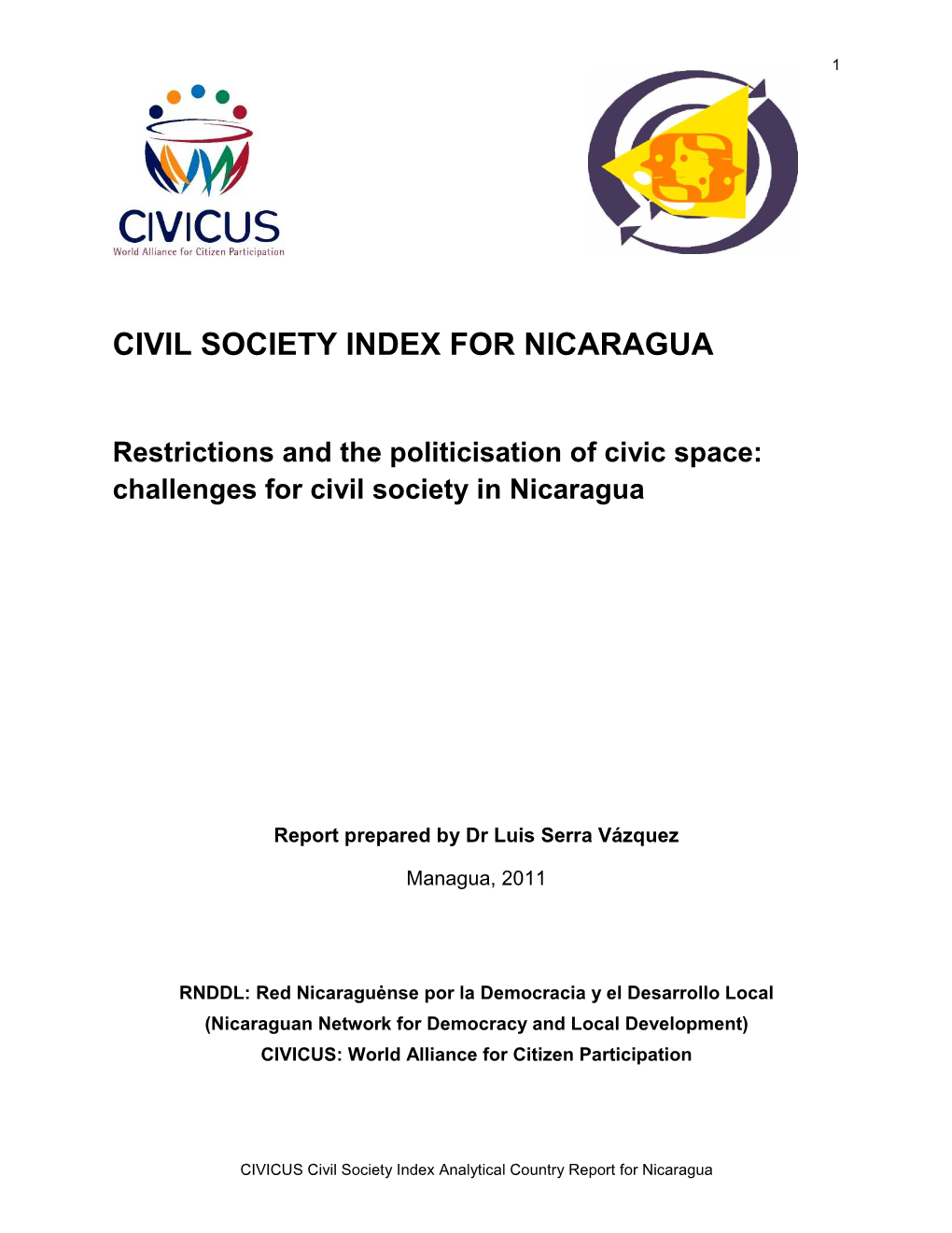 Civil Society Index for Nicaragua