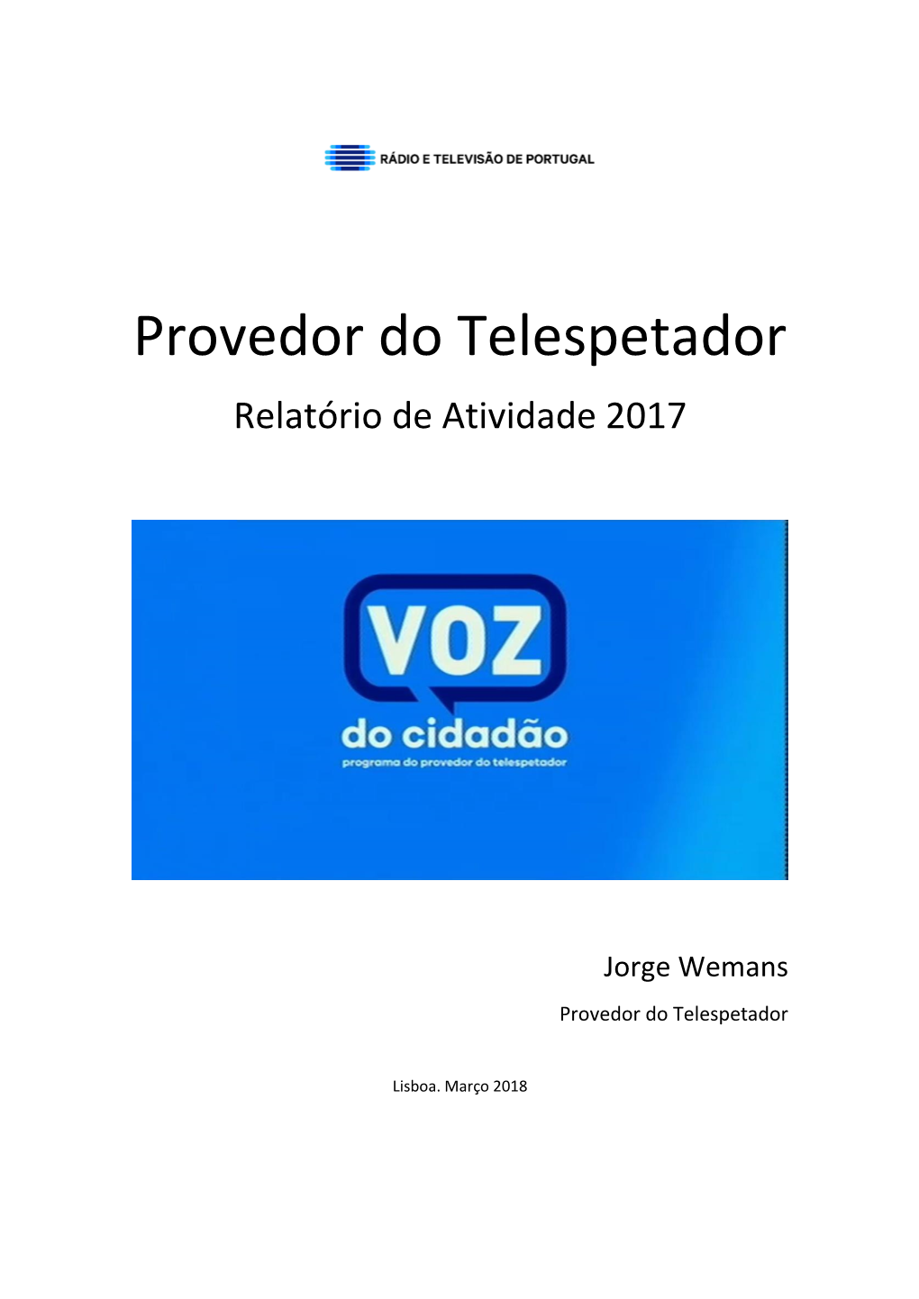 Provedor Do Telespetador Relatório De Atividade 2017