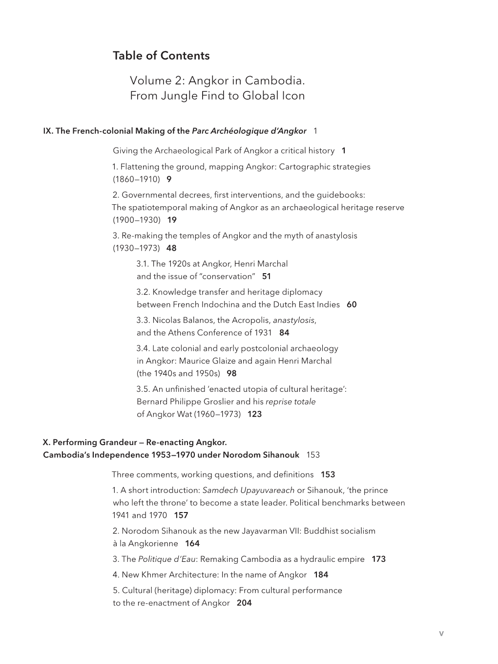 Table of Contents Volume 2: Angkor in Camodia. from Jungle Find to Global Icon