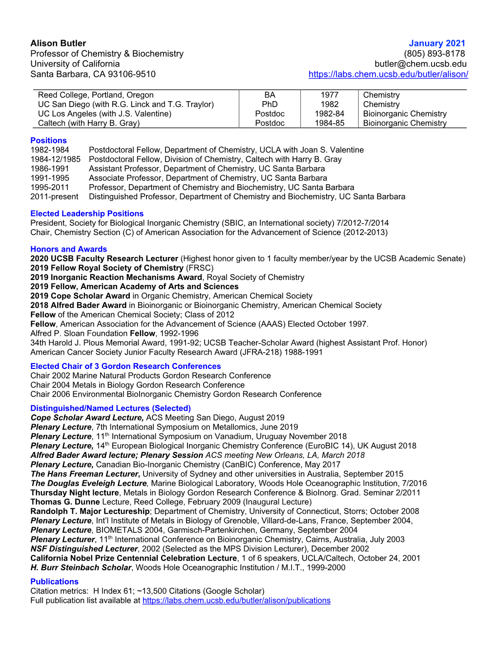 Abutler-1 Page-Cv-January 2021