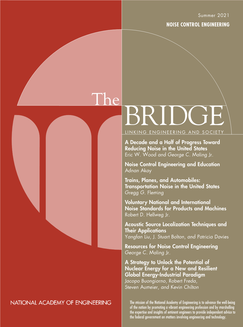 BRIDGE LINKING ENGINEERING and SOCIETY a Decade and a Half of Progress Toward Reducing Noise in the United States Eric W