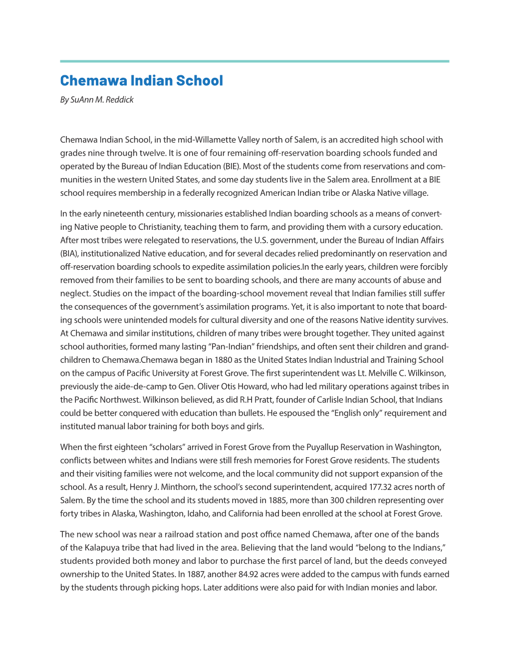 Chemawa Indian School by Suann M
