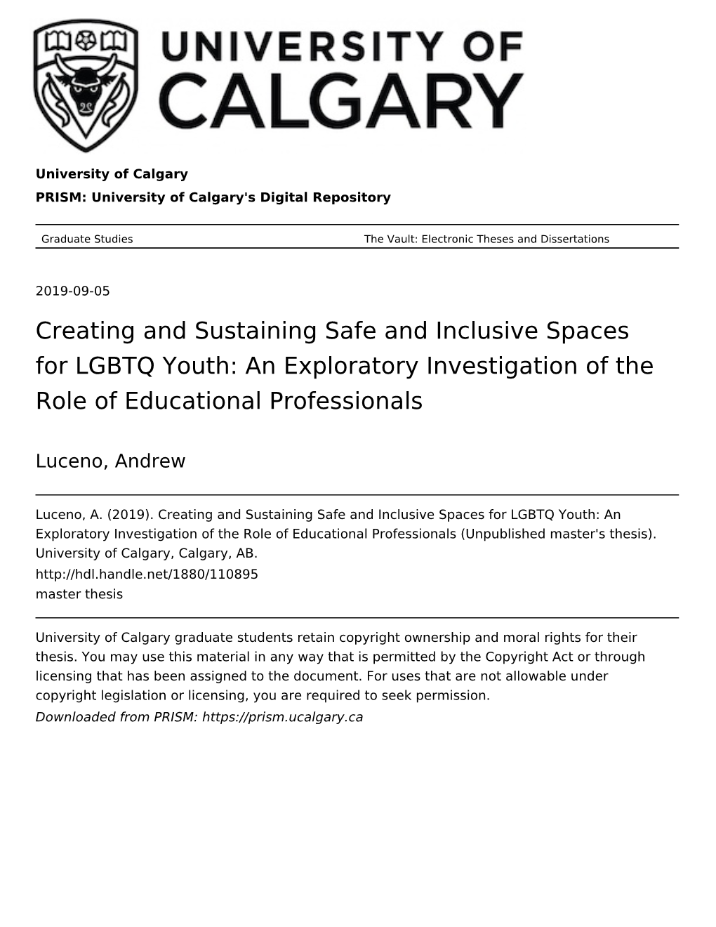 Creating and Sustaining Safe and Inclusive Spaces for LGBTQ Youth: an Exploratory Investigation of the Role of Educational Professionals
