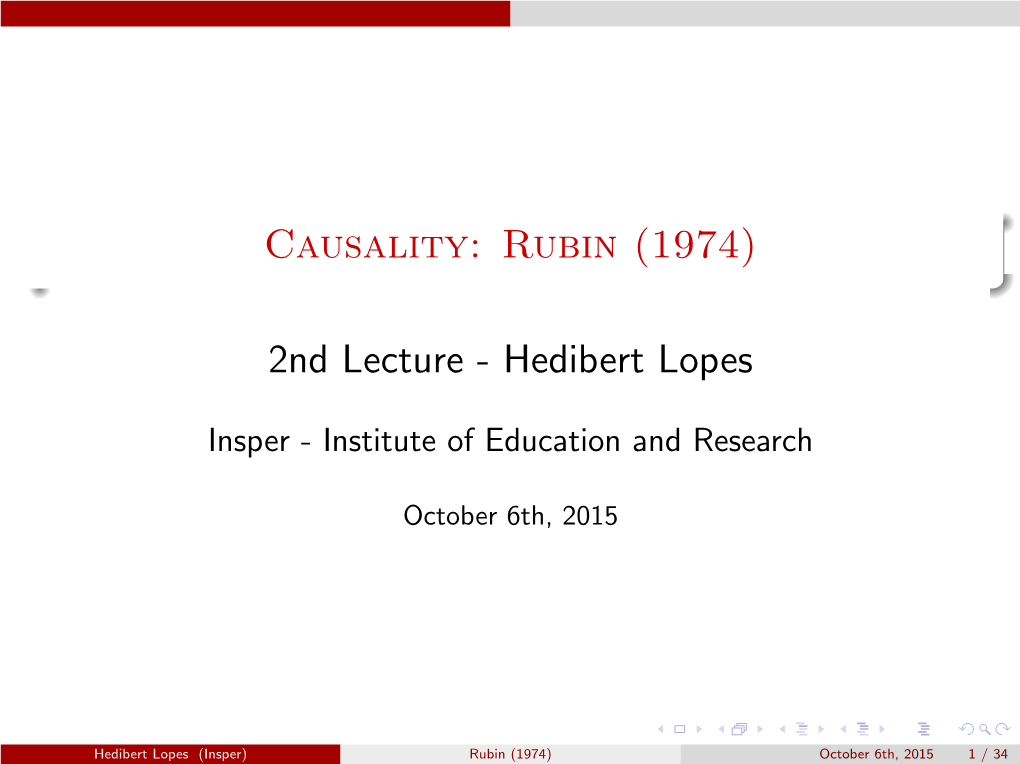 Causality: Rubin (1974)