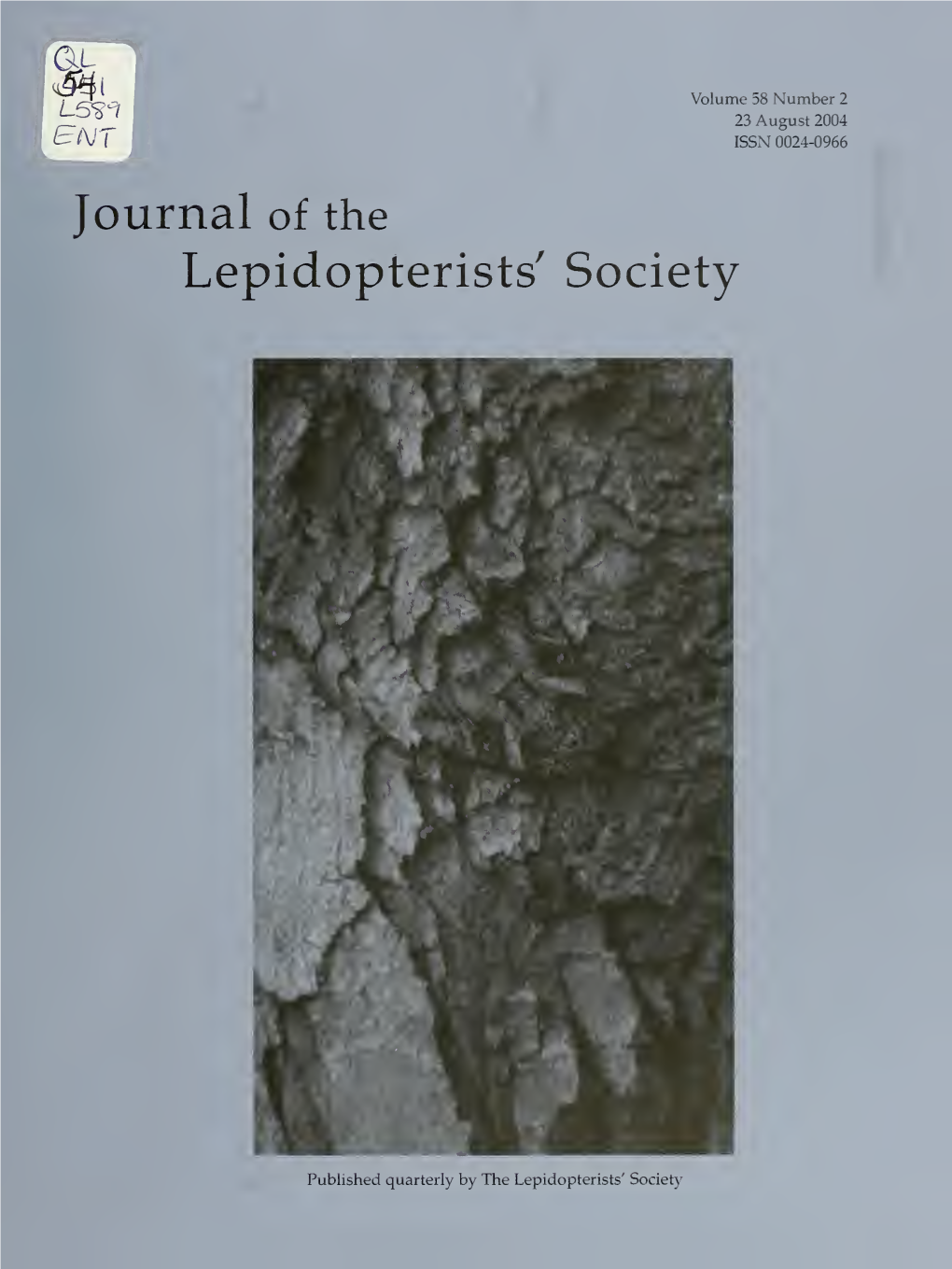 Journal of the Lepidopterists' Society