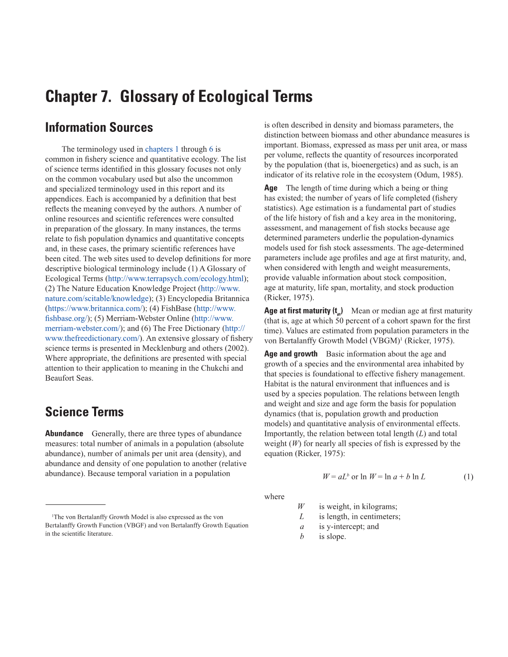 Chapter 7. Glossary of Ecological Terms