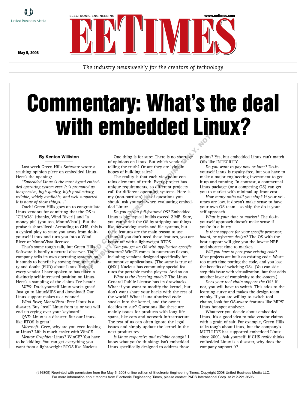 What's the Deal with Embedded Linux?