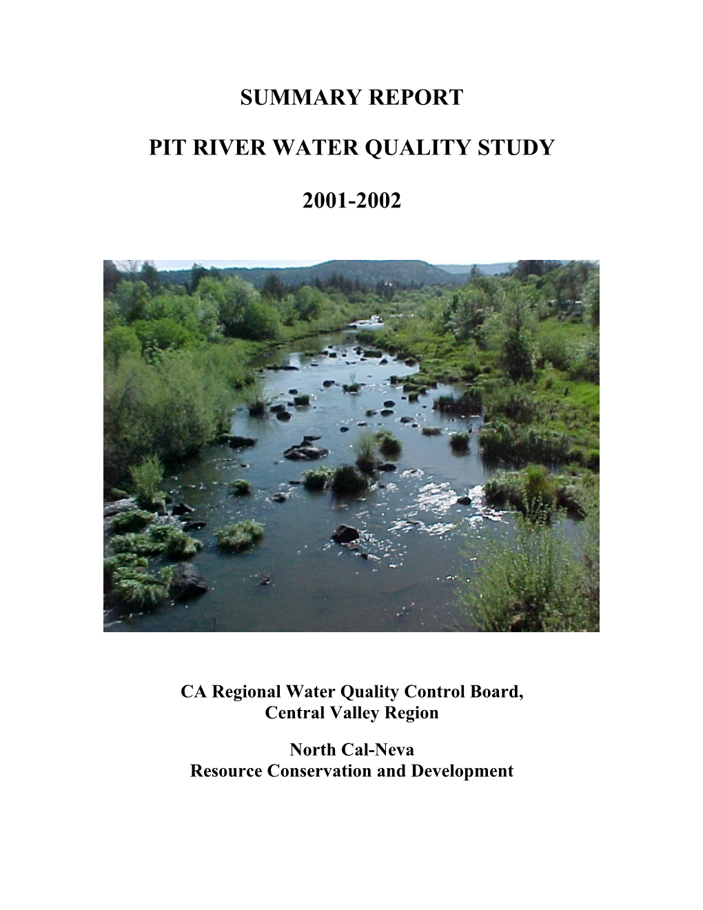 Pit River Water Quality Study