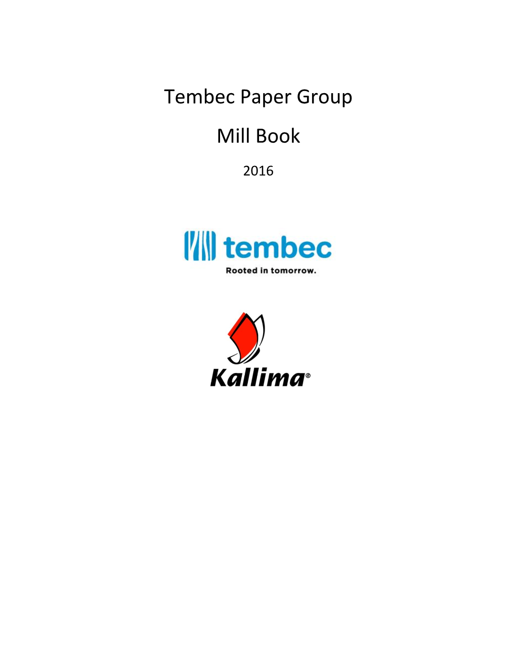 Tembec Paper Group Mill Book