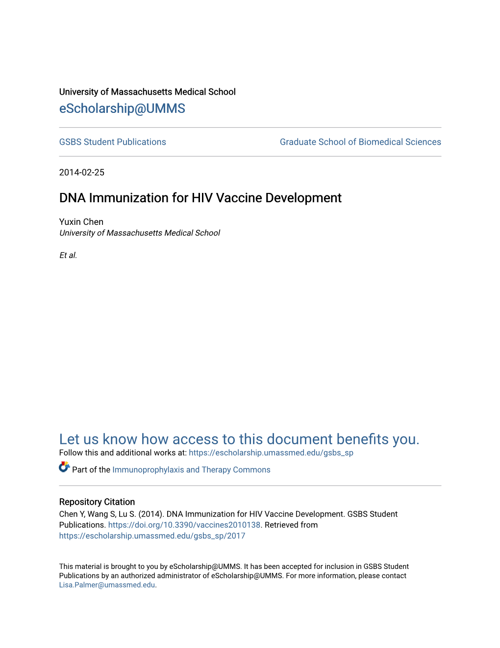 DNA Immunization for HIV Vaccine Development