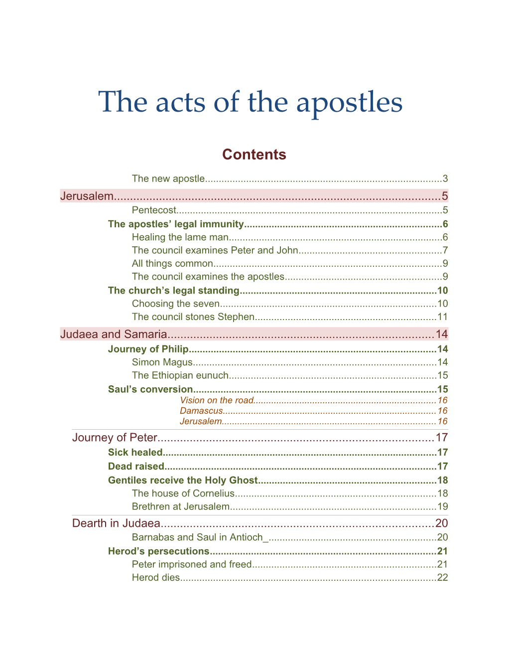 The Acts of the Apostles