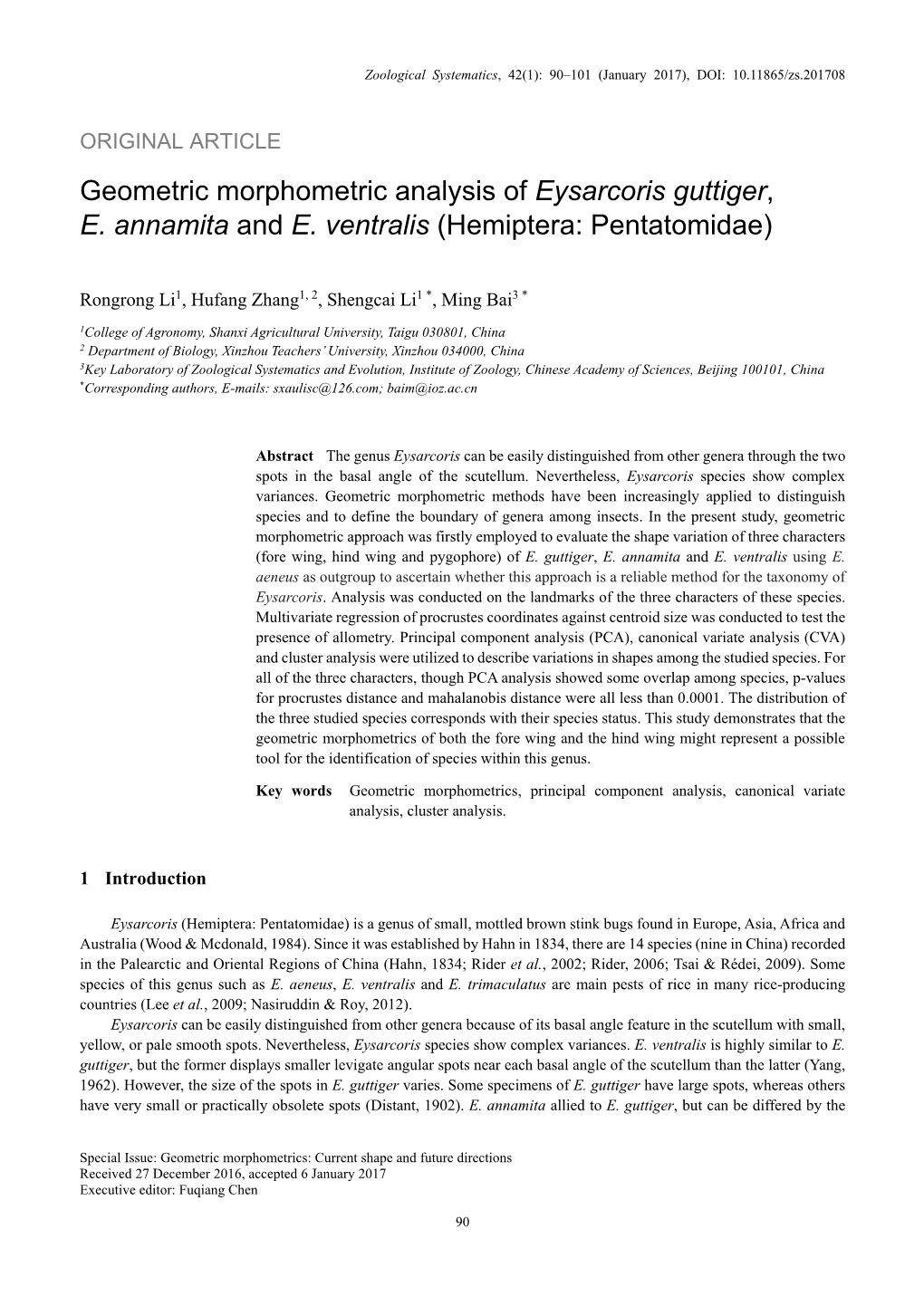 Geometric Morphometric Analysis of Eysarcoris.Pdf