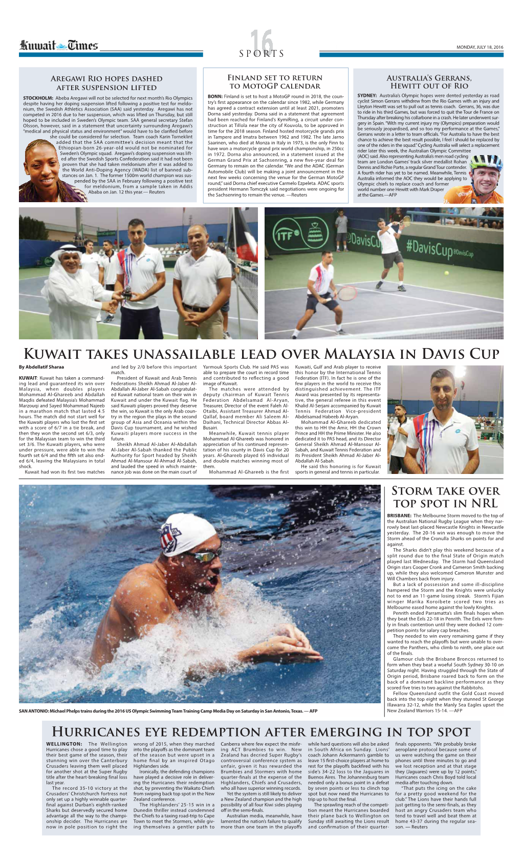 Kuwait Takes Unassailable Lead Over Malaysia in Davis Cup