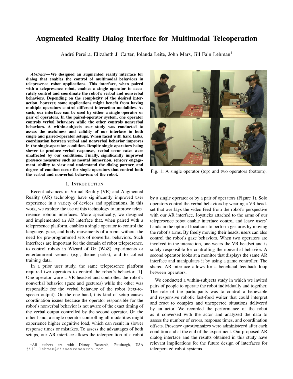 Augmented Reality Dialog Interface for Multimodal Teleoperation