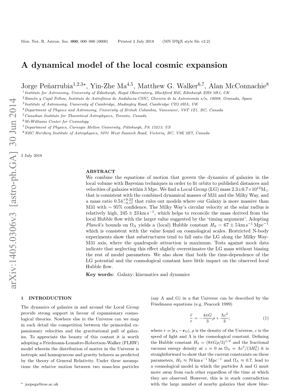 Arxiv:1405.0306V3 [Astro-Ph.GA] 30 Jun 2014