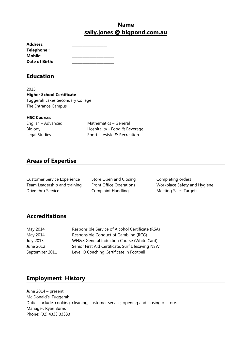 Your Own Resume