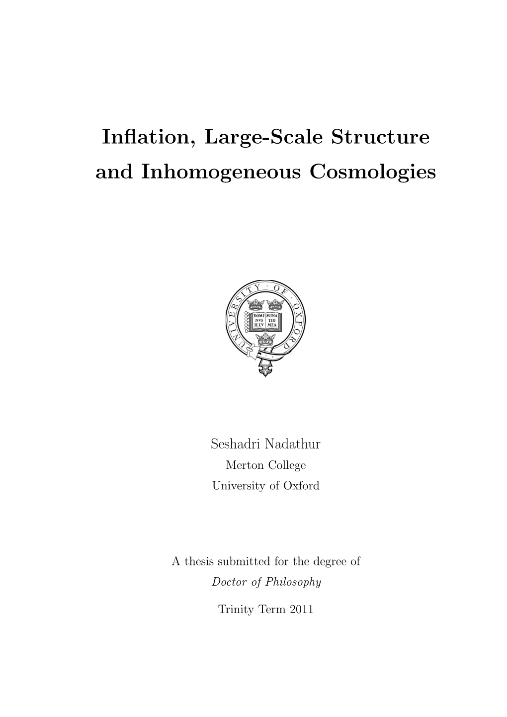 Inflation, Large-Scale Structure and Inhomogeneous Cosmologies