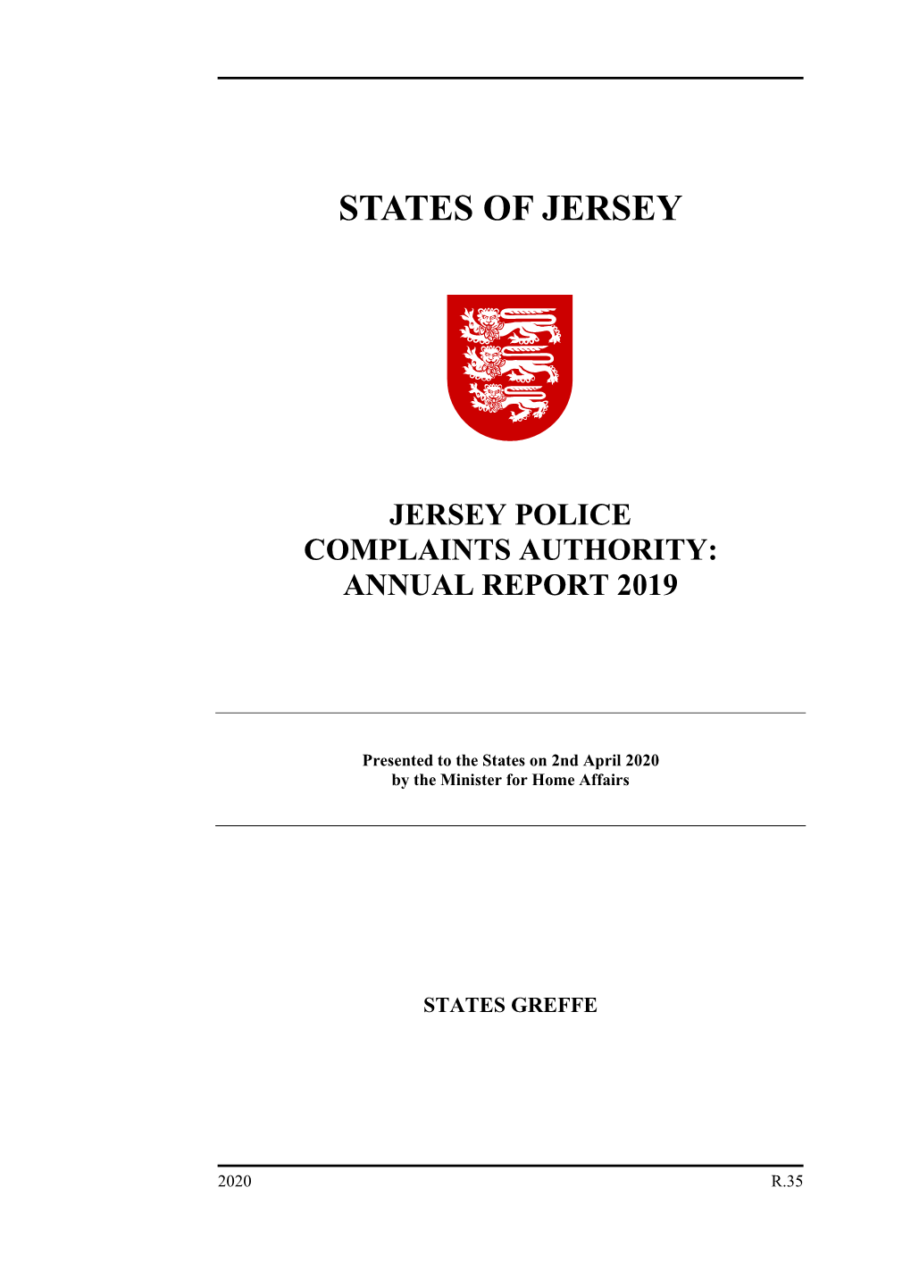 Jersey Police Complaints Authority: Annual Report 2019