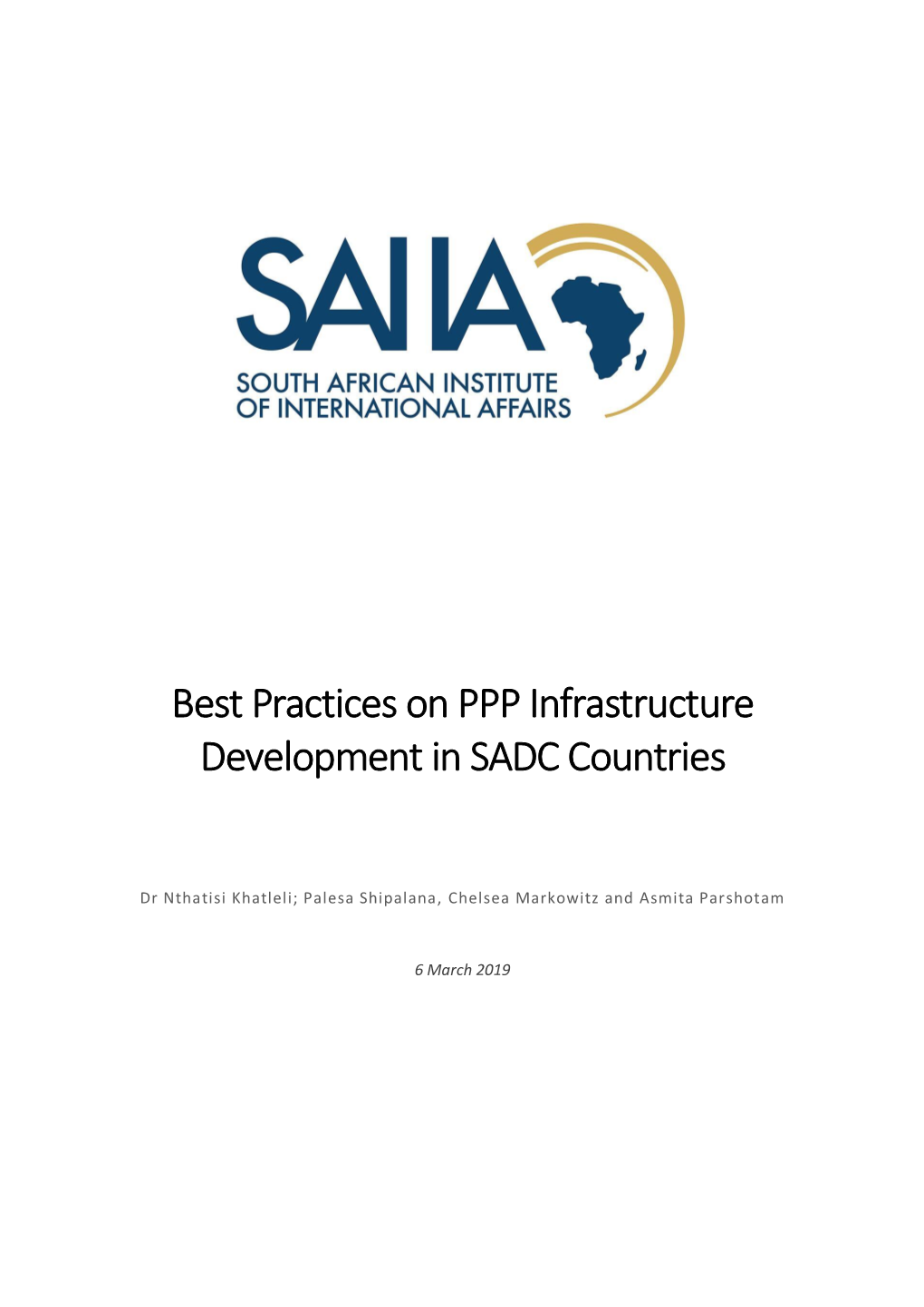 Best Practices on PPP Infrastructure Development in SADC Countries