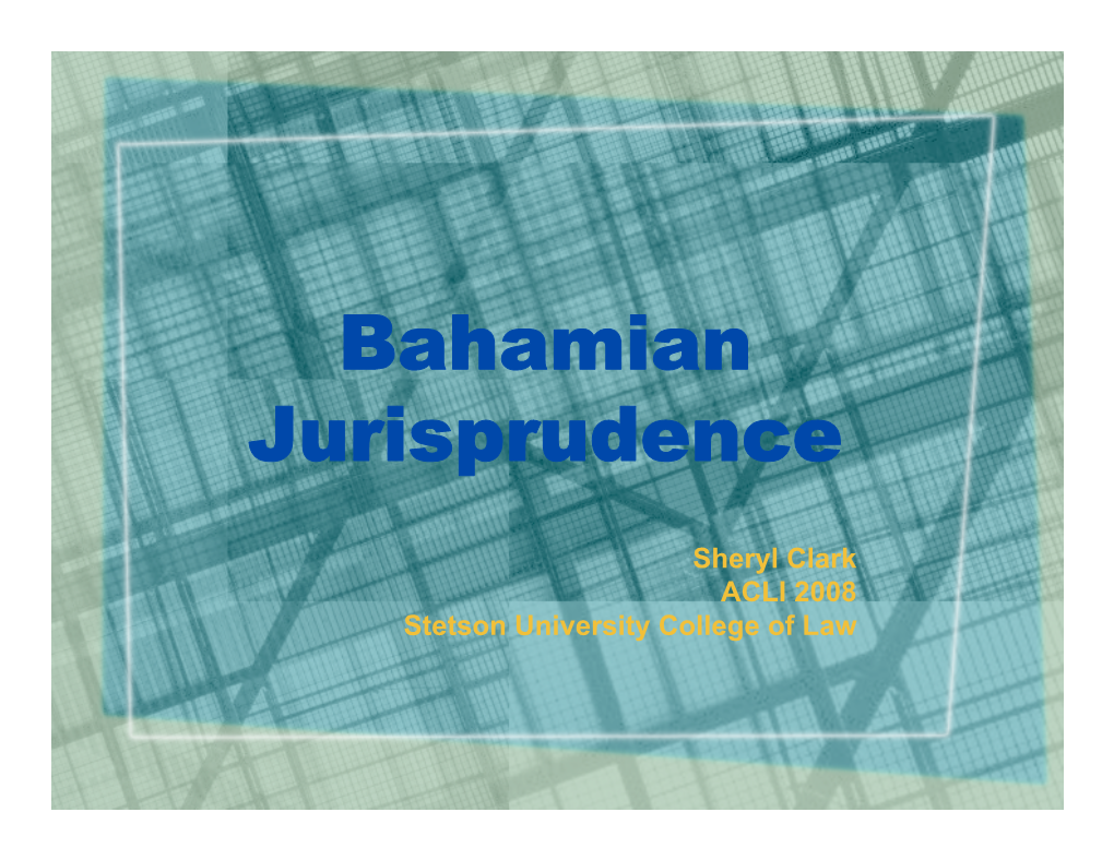 Bahamian Jurisprudence