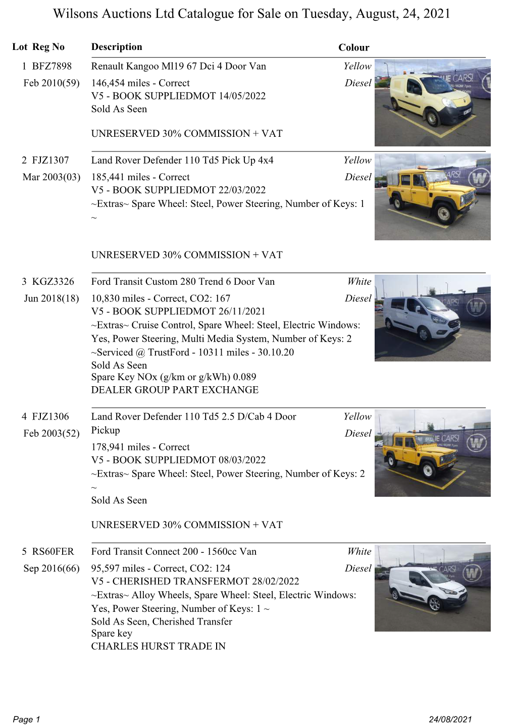 Wilsons Auctions Ltd Catalogue for Sale on Tuesday, August, 24, 2021