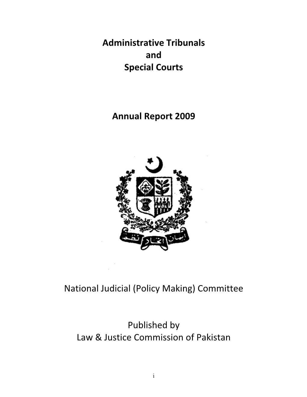 Administrative Tribunals and Special Courts Annual Report 2009 National Judicial