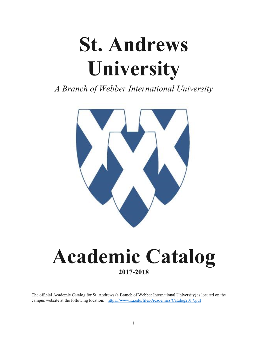 St. Andrews University Academic Catalog