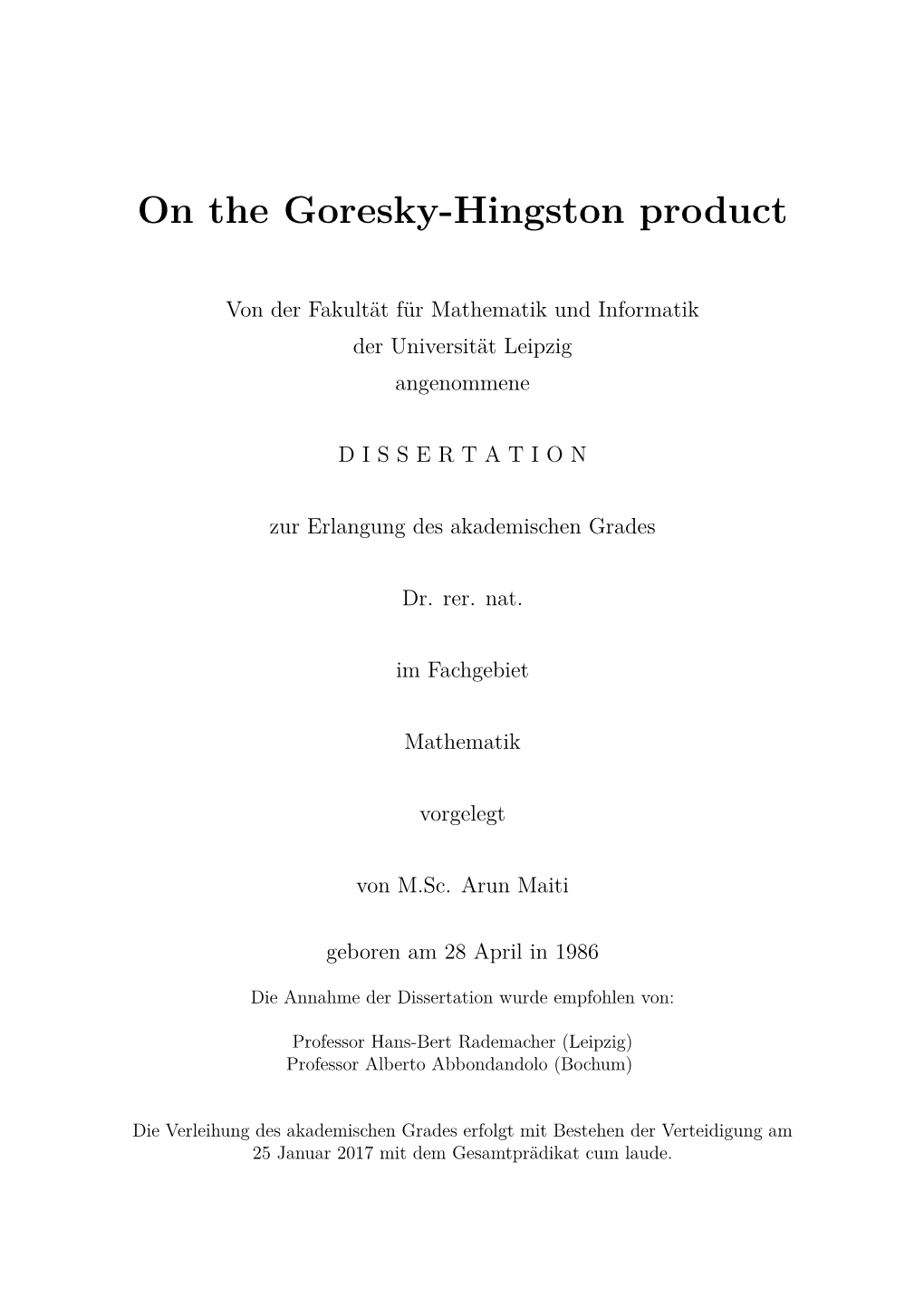 On the Goresky-Hingston Product