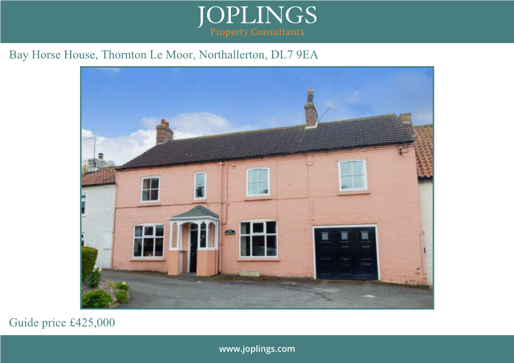 Bay Horse House, Thornton Le Moor, Northallerton, DL7 9EA Guide Price £425,000