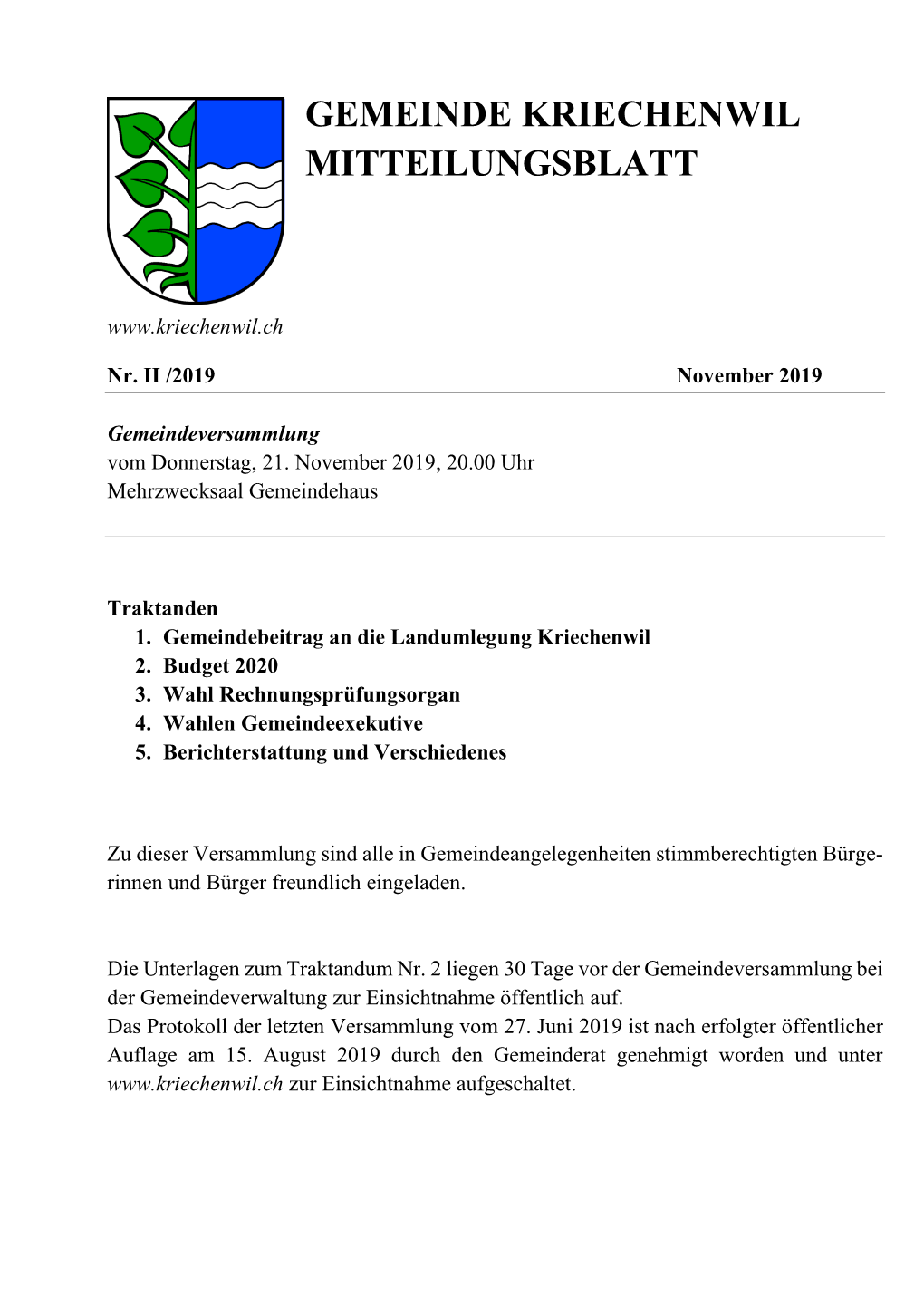 Mitteilungsblatt