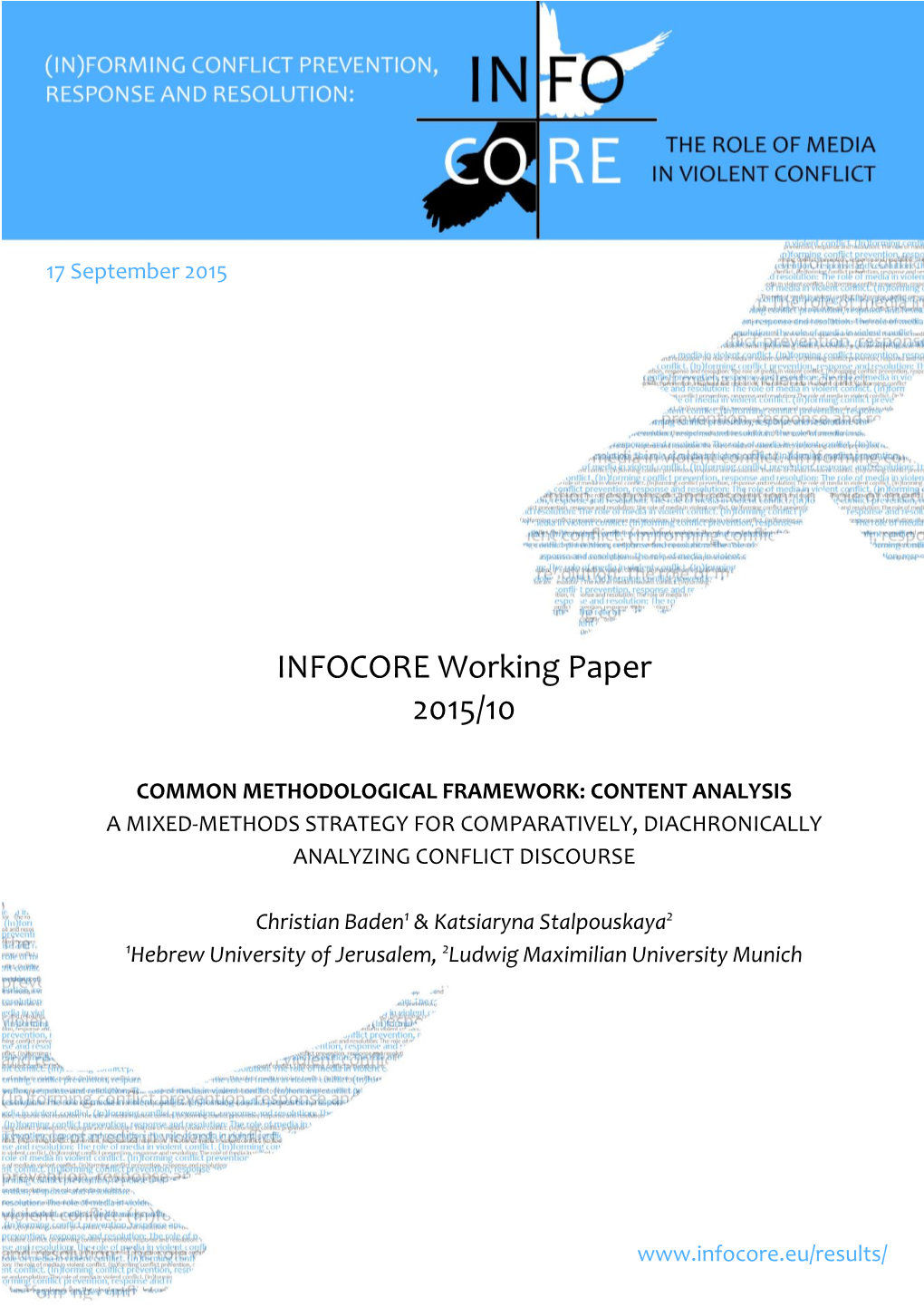 INFOCORE Working Paper 2015/10