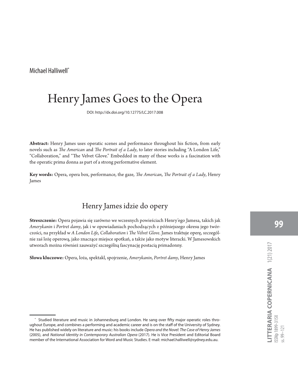 Henry James Goes to the Opera DOI