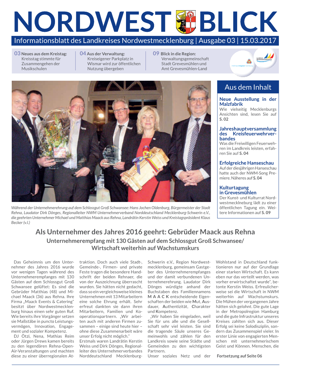 Informationsblatt Des Landkreises Nordwestmecklenburg