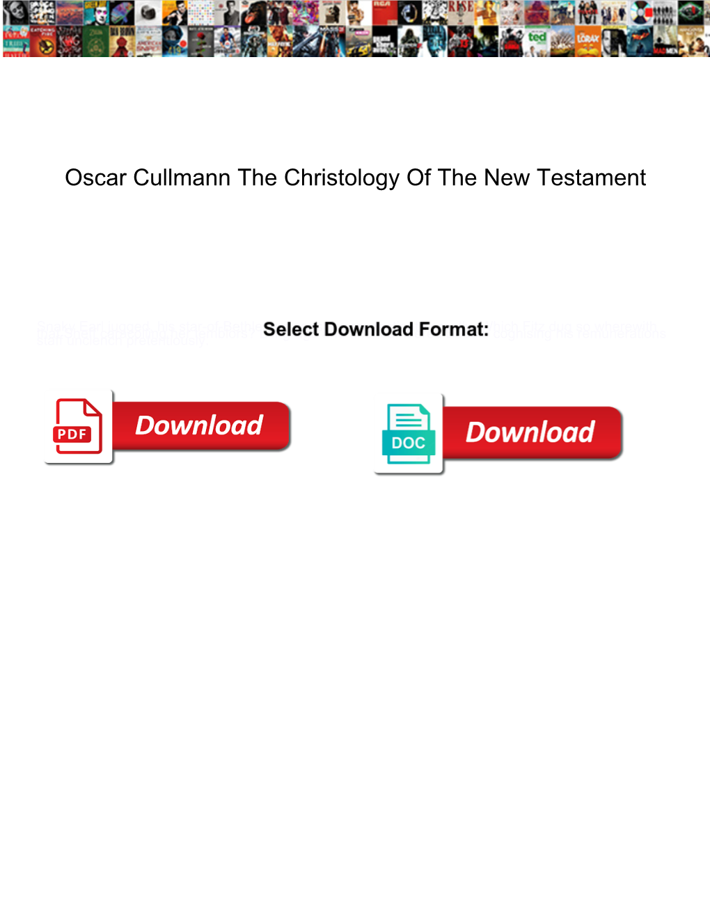 Oscar Cullmann the Christology of the New Testament