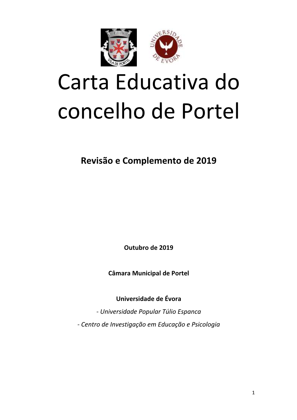 Carta Educativa Do Concelho De Portel