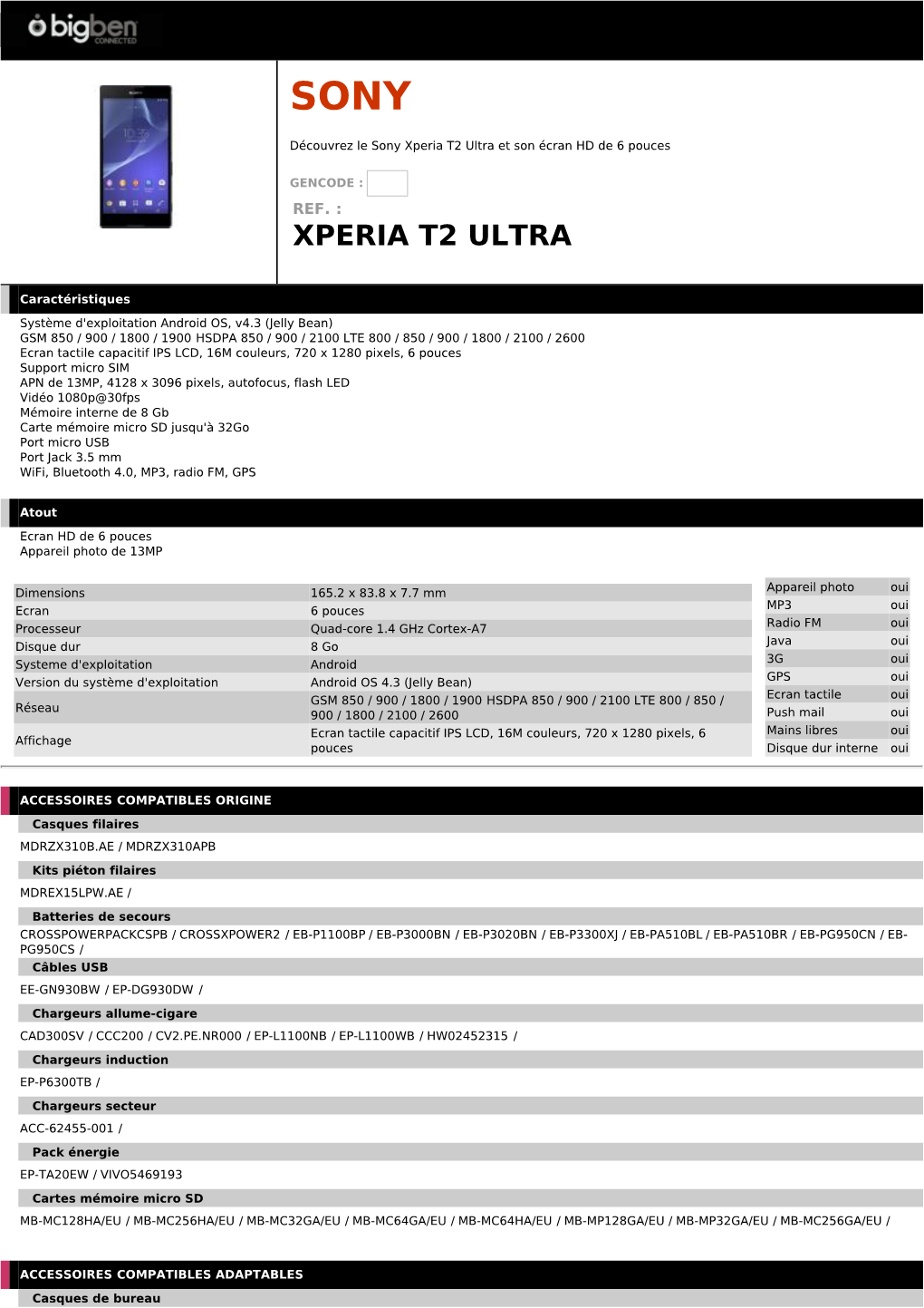 Xperia T2 Ultra Et Son Écran HD De 6 Pouces